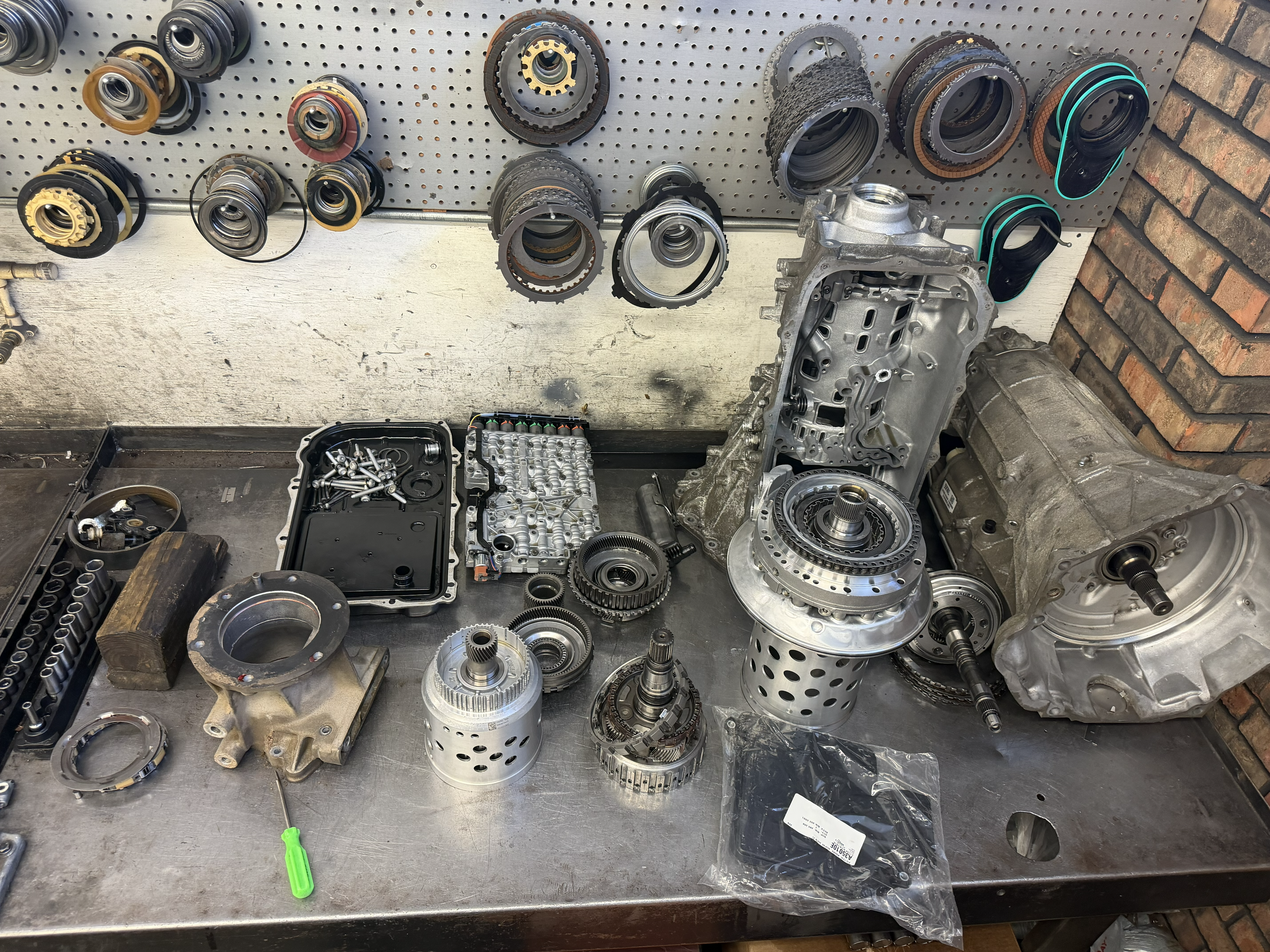 Transmission disassembled for rebuild